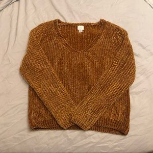 mustard yellow velvet sweater